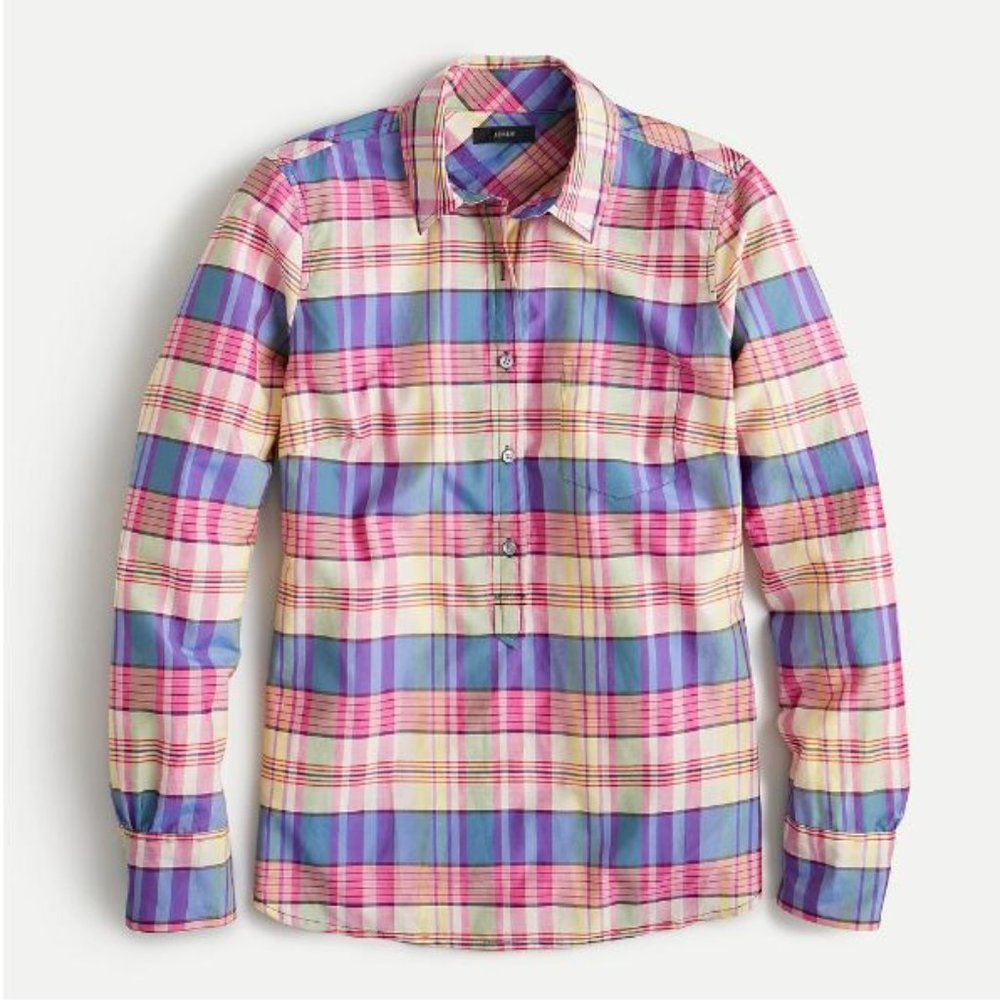 JCrew Classic popover shirt in plaid print